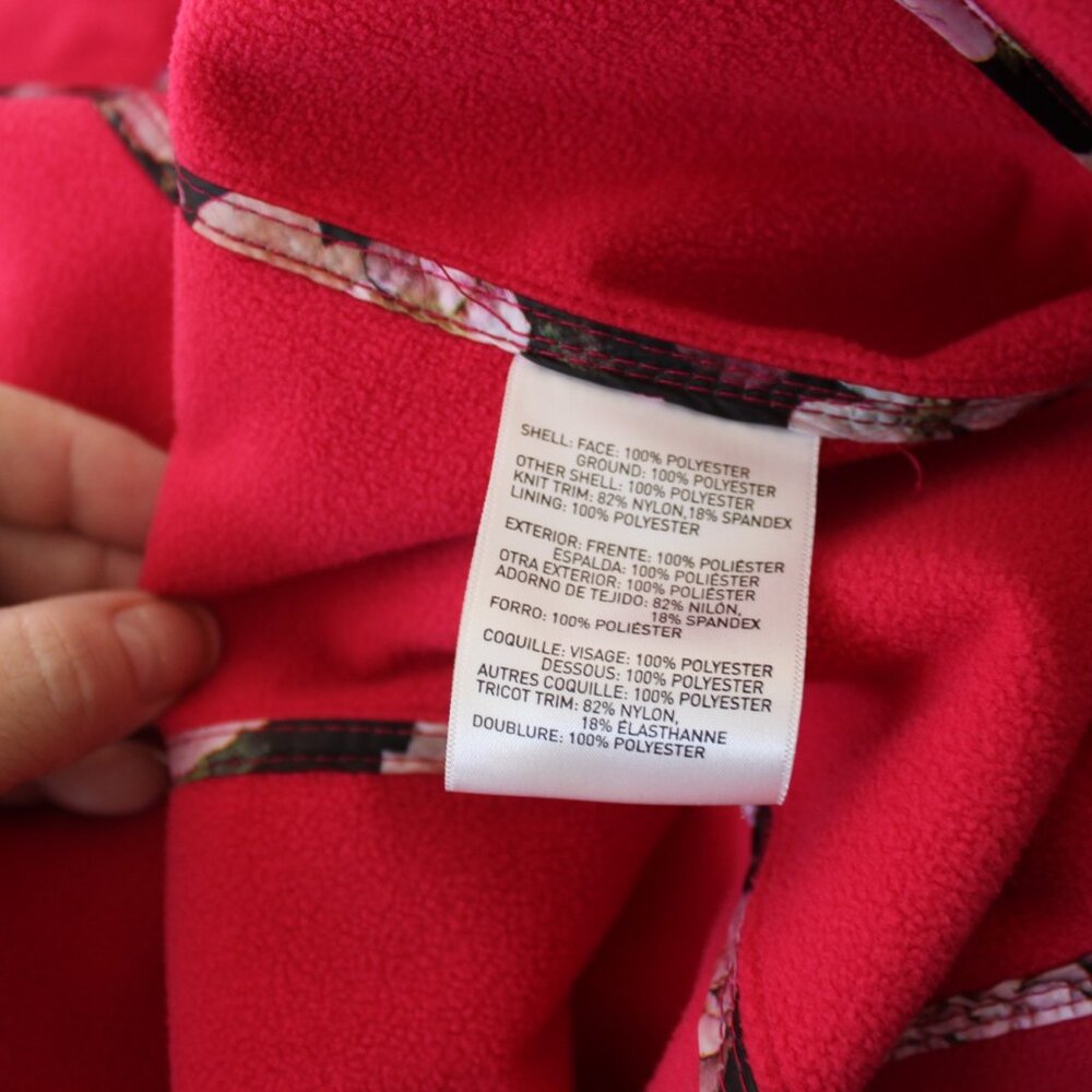 Betsey Johnson Soft Shell Hooded Coat Pink Water Repellent Ruffle, Size M, EUC - Picture 15 of 16